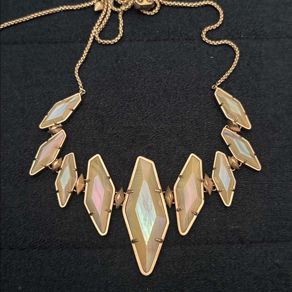 Kendra Scott Bernice adjustable iridescent agate statement necklace